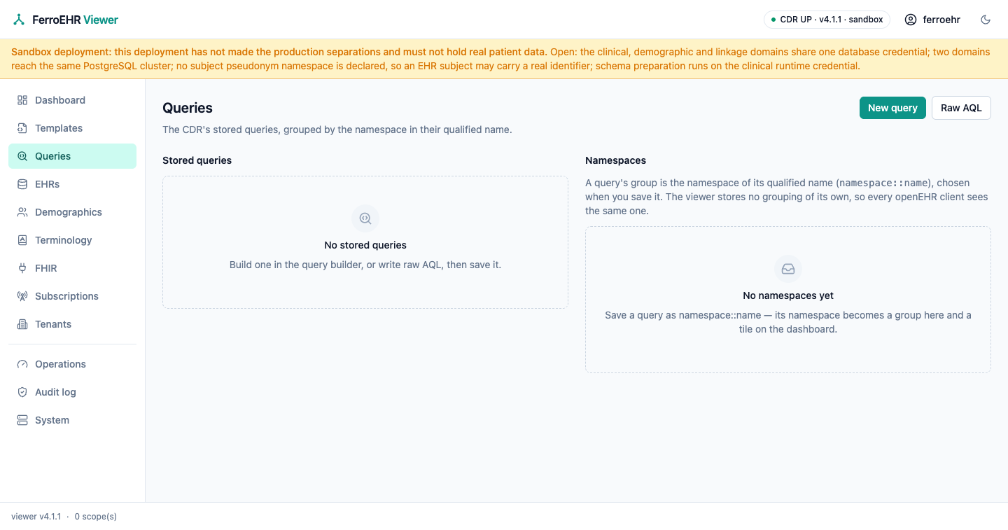 Stored queries — empty